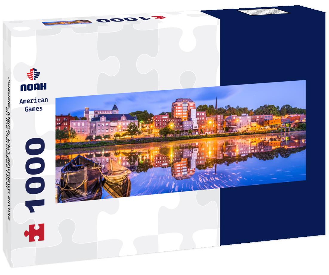 Noah Jigsaw Puzzle Augusta, Maine, USA downtown skyline on the Kennebec River panorama 1000 pieces