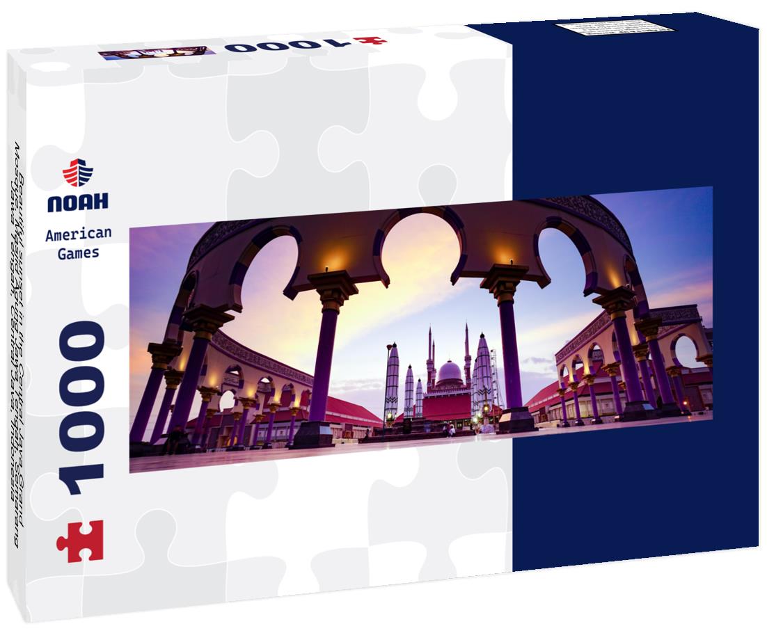 Noah Jigsaw Puzzle Beautiful sunset in the Central Java Grand Mosque, Masjid Agung Jawa Tengah, Semarang, Jawa Tengah, Central Java, Indonesia panorama 1000 pieces