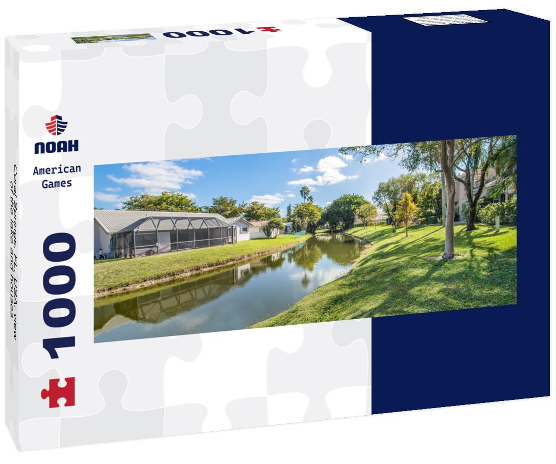 Noah Jigsaw Puzzle Coral Springs, FL, USA: view of the lake and houses panorama 1000 pieces