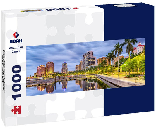 Noah Jigsaw Puzzle West Palm Beach, Florida, USA Downtown Skyline on the waterway panorama 1000 pieces