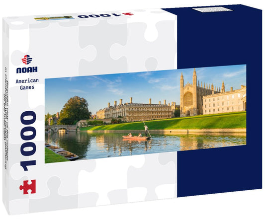 Noah Jigsaw Puzzle Beautiful view of the college in Cambridge with people gathering on the river cam panorama 1000 pieces