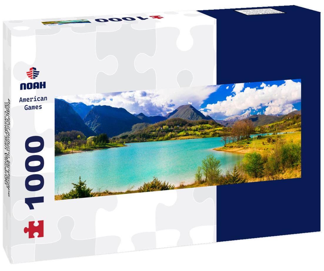 Noah Jigsaw Puzzle Beautiful autumn landscape with turquoise lake Lago di Castel San Vincenzo, Molise, Italy panorama 1000 pieces