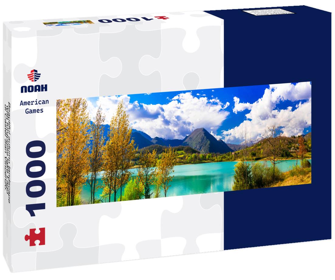 Noah Jigsaw Puzzle Beautiful autumn landscape with turquoise lake Lago di Castel San Vincenzo. Molise, Italy panorama 1000 pieces