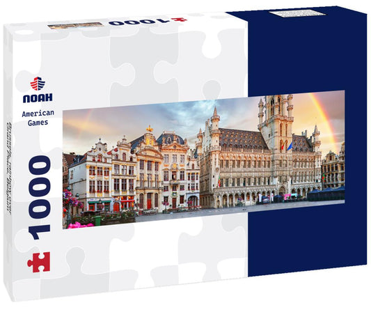 Noah Jigsaw Puzzle Brussels, rainbow over Grand Place, Belgium panorama 1000 pieces
