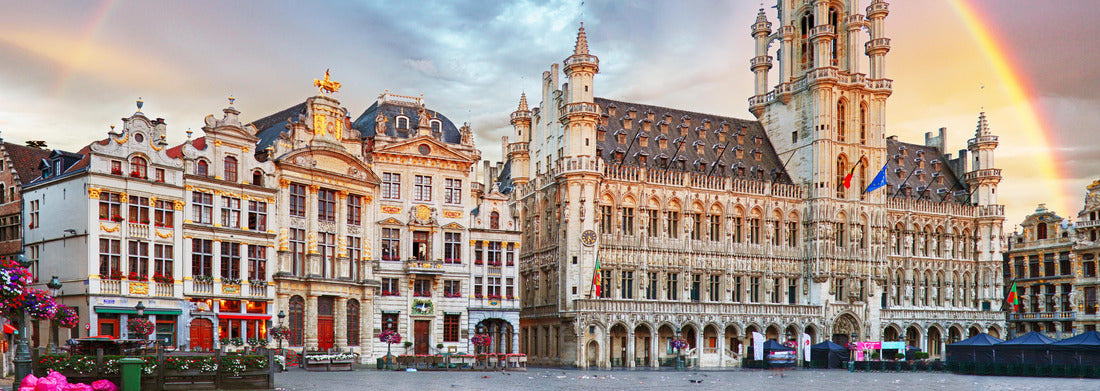 Noah Jigsaw Puzzle Brussels, rainbow over Grand Place, Belgium panorama 1000 pieces