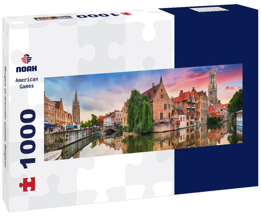 Noah Jigsaw Puzzle Bruges at dramatic sunset, Belgium panorama 1000 pieces