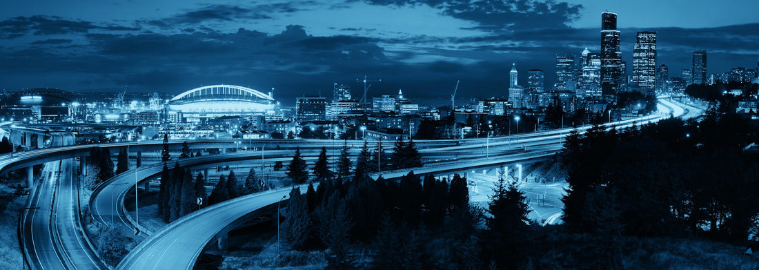 Noah Jigsaw Puzzle Seattle city view with urban architecture and traffic light trail panorama 1000 pieces