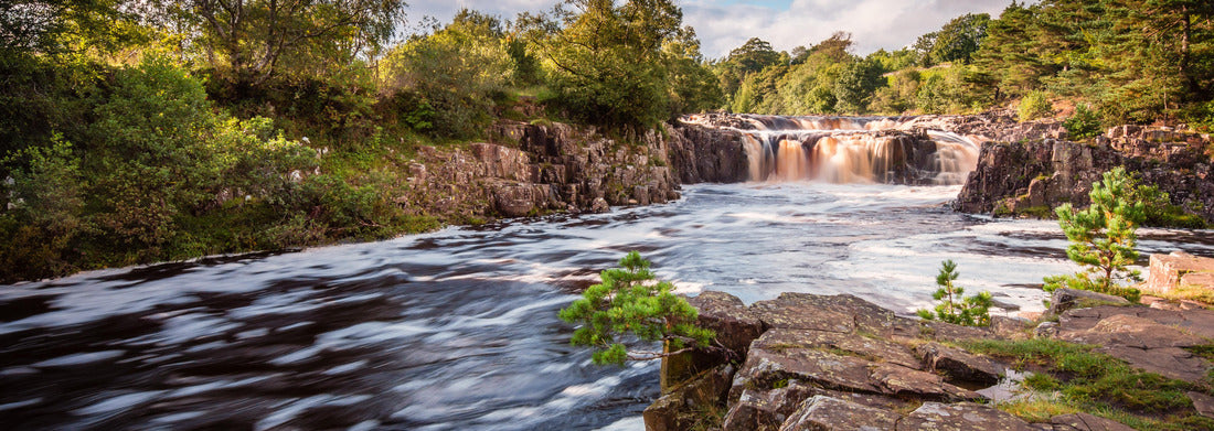 Noah Jigsaw Puzzle River Tees and Low Force Waterfall / The River Tees cascades over the Whin Sill at Low Force Waterfall, as the Pennine Way follows the southern riverbank panorama 1000 pieces