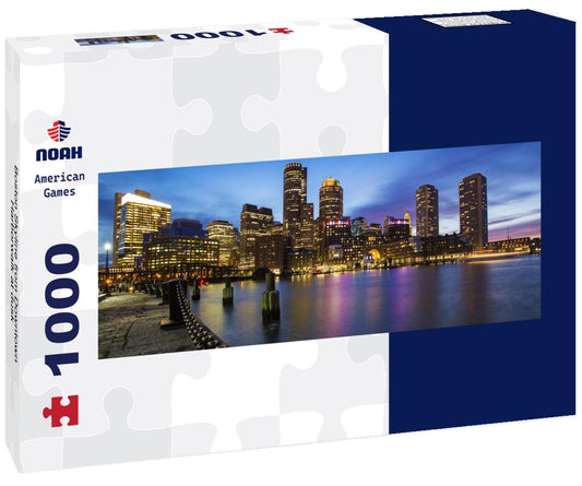 Noah Jigsaw Puzzle Boston Skyline from Downtown Harborwalk at dusk panorama 1000 pieces