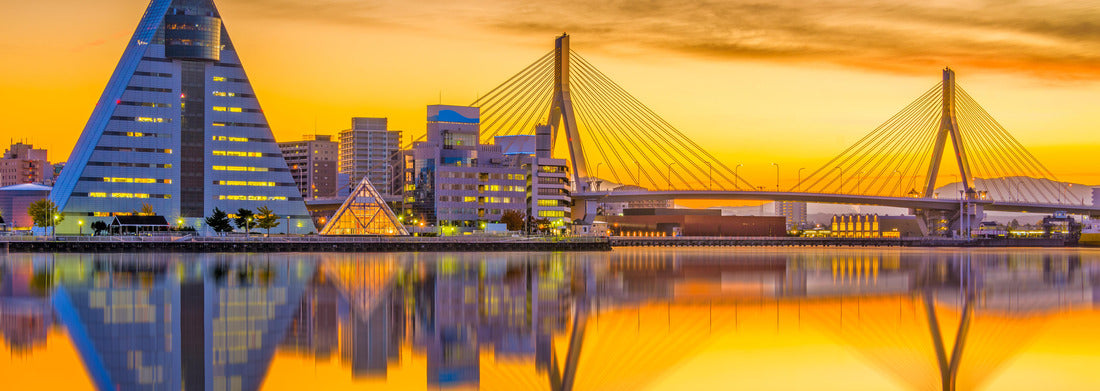 Noah Jigsaw Puzzle Aomori City, Japan skyline at night panorama 1000 pieces