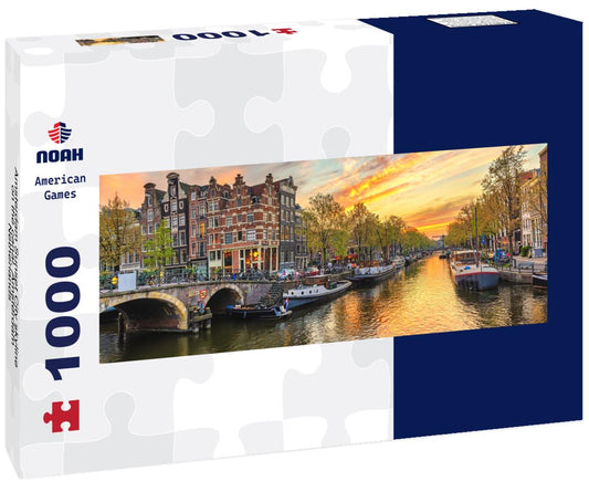 Noah Jigsaw Puzzle Amsterdam Sunset City skyline on the canal, Amsterdam, Netherlands panorama 1000 pieces