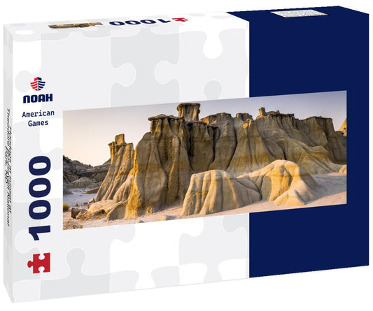 Noah Jigsaw Puzzle Hoodoos at sunset at Theodore Roosevelt National Park, ND panorama 1000 pieces