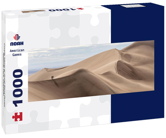 Noah Jigsaw Puzzle Couple hiking at Great Sand Dunes National Park, Colorado panorama 1000 pieces