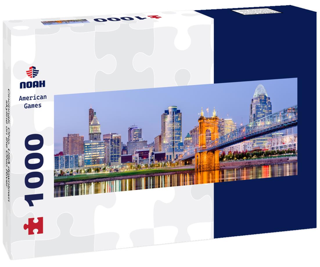 Noah Jigsaw Puzzle Cincinnati, Ohio, USA downtown skyline on the Ohio River panorama 1000 pieces