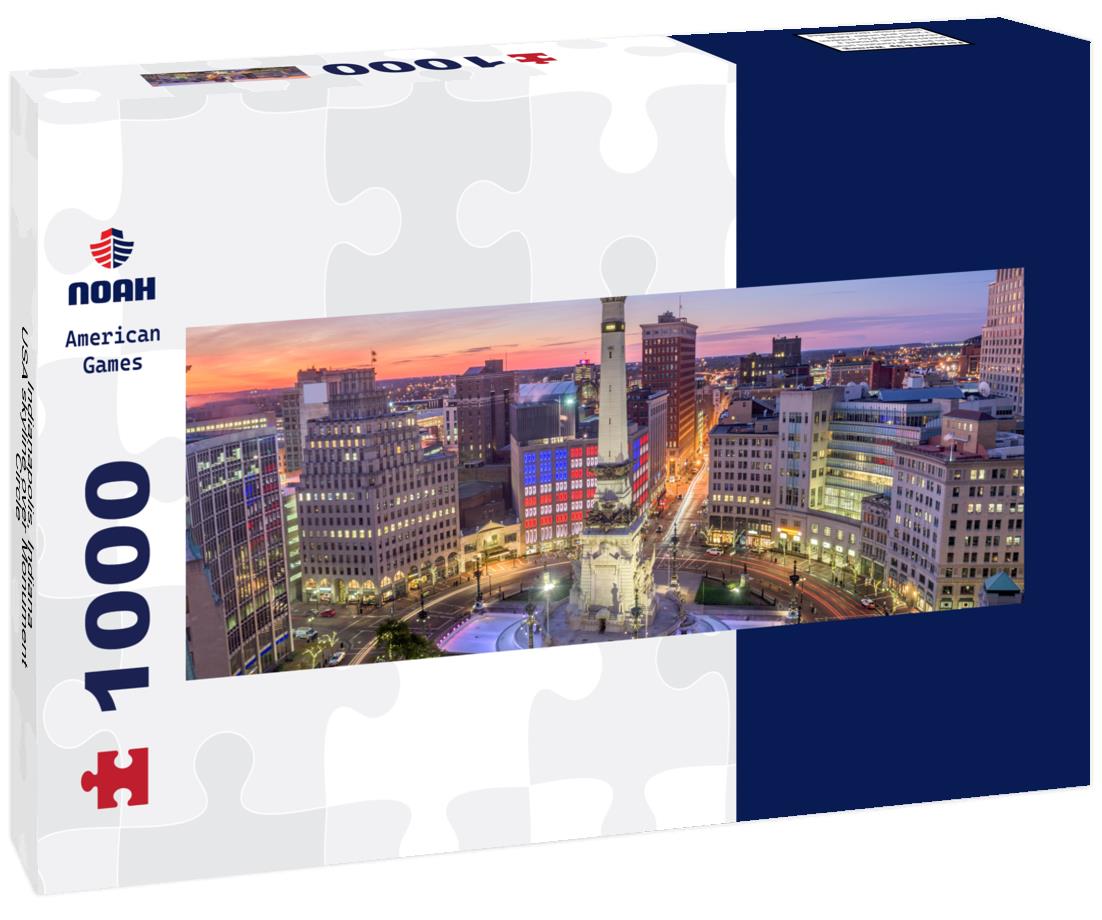 Noah Jigsaw Puzzle Indianapolis, Indiana, USA skyline over Monument Circle panorama 1000 pieces