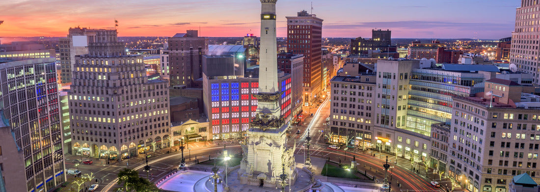 Noah Jigsaw Puzzle Indianapolis, Indiana, USA skyline over Monument Circle panorama 1000 pieces