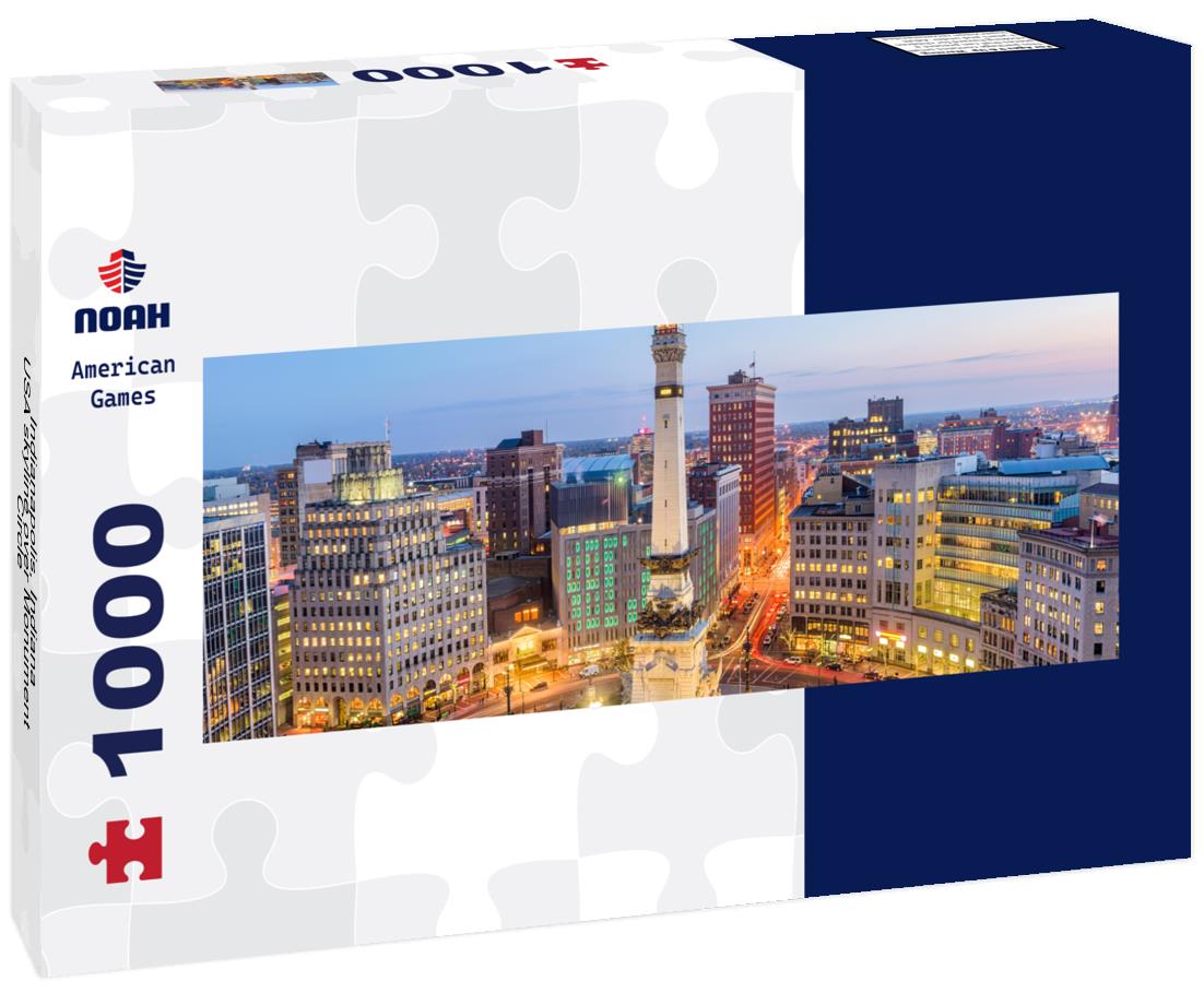 Noah Jigsaw Puzzle Indianapolis, Indiana, USA skyline over Monument Circle panorama 1000 pieces