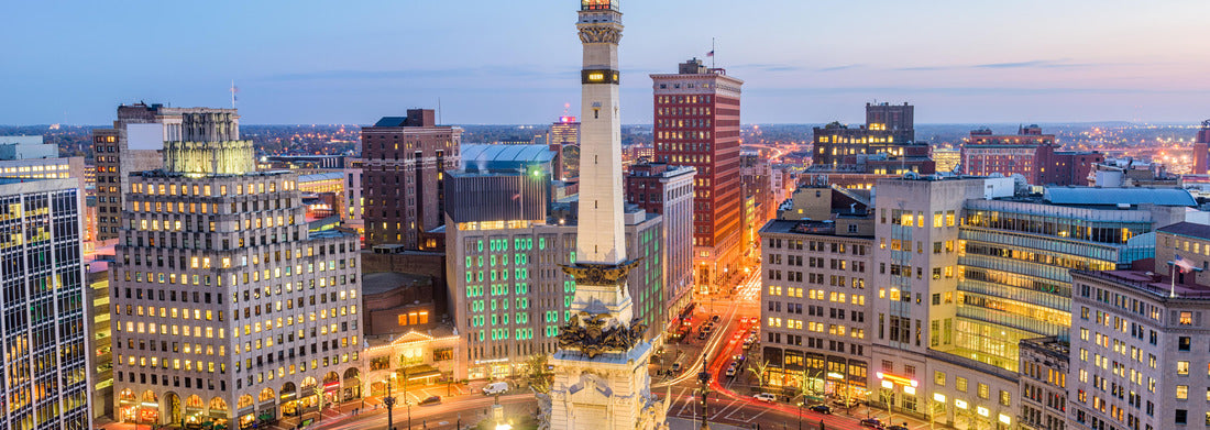 Noah Jigsaw Puzzle Indianapolis, Indiana, USA skyline over Monument Circle panorama 1000 pieces