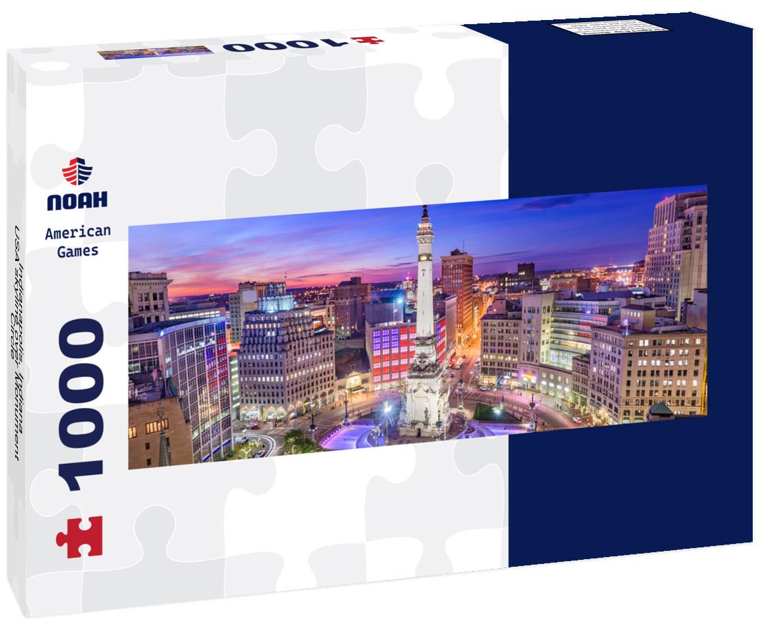 Noah Jigsaw Puzzle Indianapolis, Indiana, USA skyline over Monument Circle panorama 1000 pieces