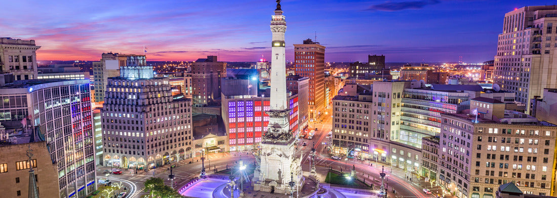Noah Jigsaw Puzzle Indianapolis, Indiana, USA skyline over Monument Circle panorama 1000 pieces