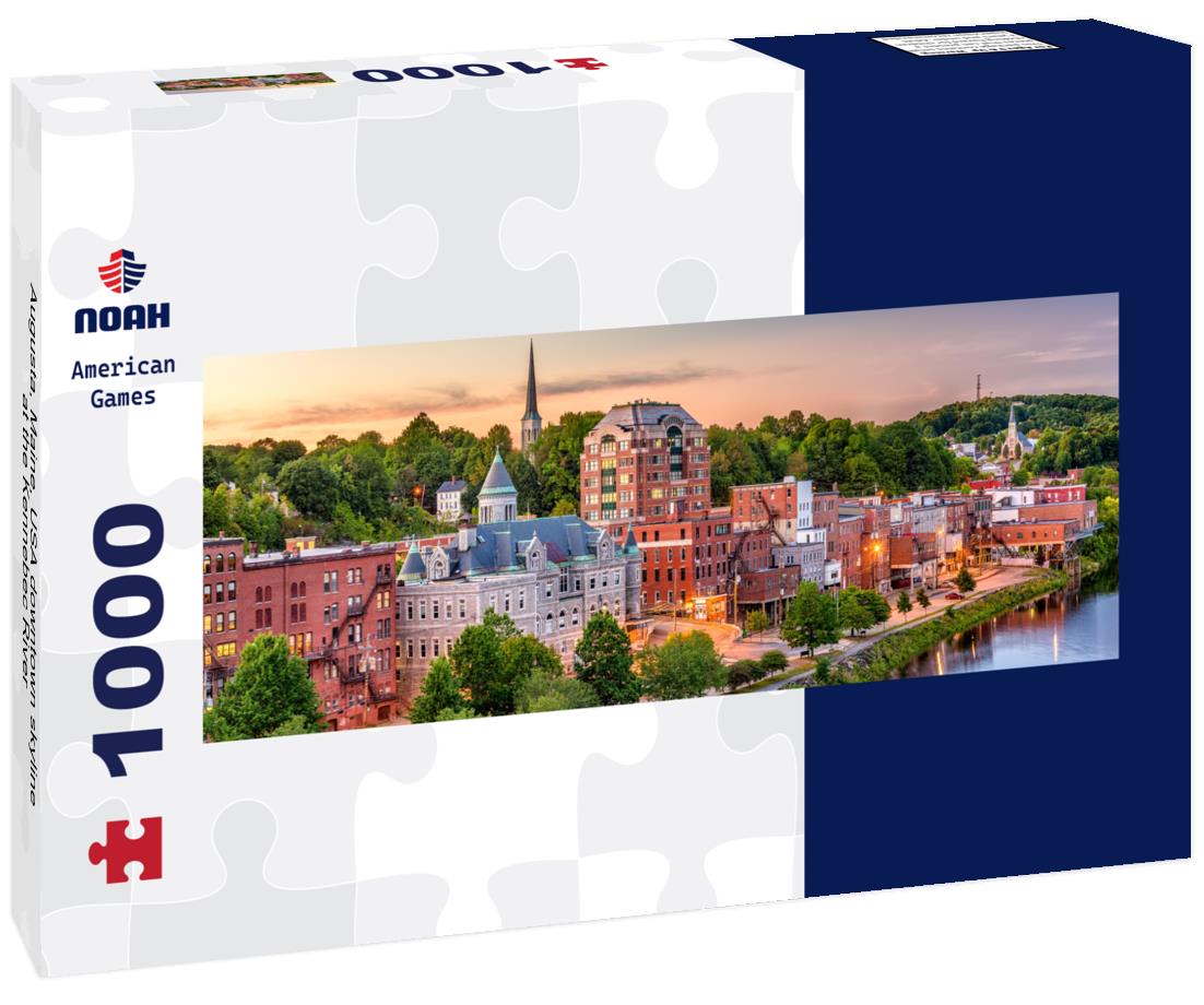 Noah Jigsaw Puzzle Augusta, Maine, USA downtown skyline at the Kennebec River panorama 1000 pieces