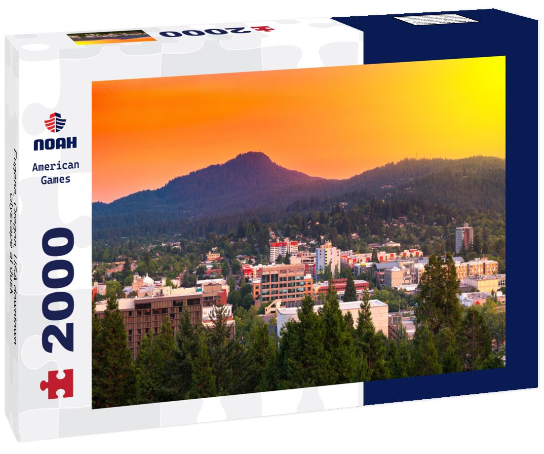 Noah Jigsaw Puzzle Eugene, Oregon, USA downtown cityscape at dusk 2000 pieces