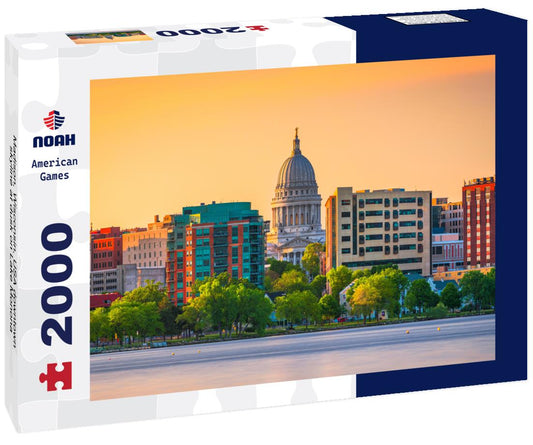 Noah Jigsaw Puzzle Madison, Wisconsin, USA downtown skyline at dusk on Lake Monona 2000 pieces