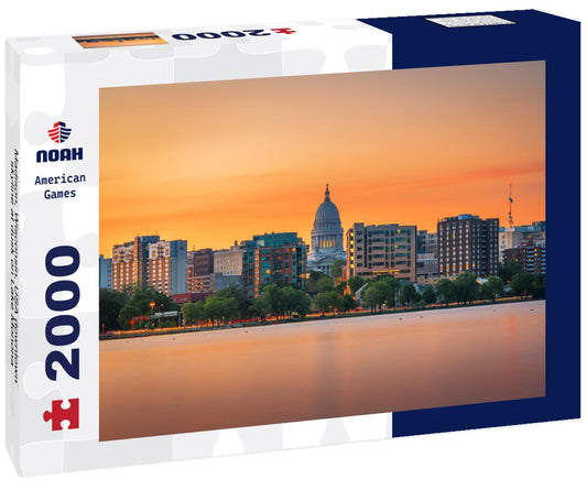 Noah Jigsaw Puzzle Madison, Wisconsin, USA downtown skyline at dusk on Lake Monona 2000 pieces
