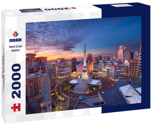 Noah Jigsaw Puzzle Indianapolis, Indiana, USA skyline over Monument Circle at dusk 2000 pieces
