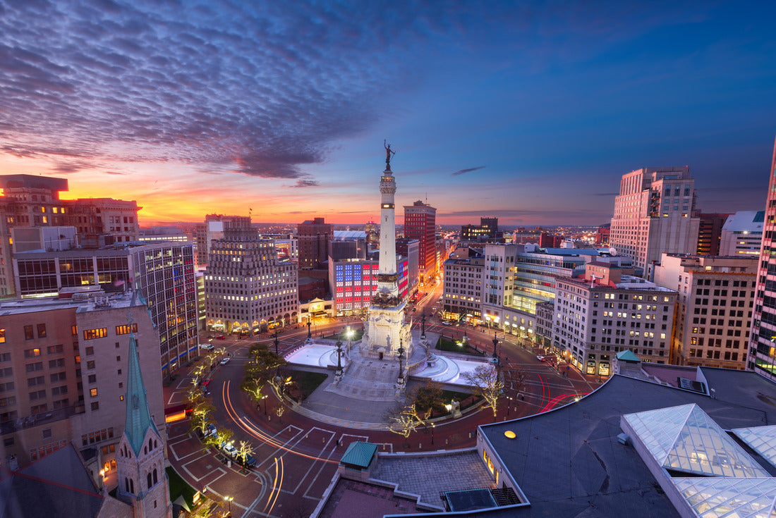 Noah Jigsaw Puzzle Indianapolis, Indiana, USA skyline over Monument Circle at dusk 2000 pieces