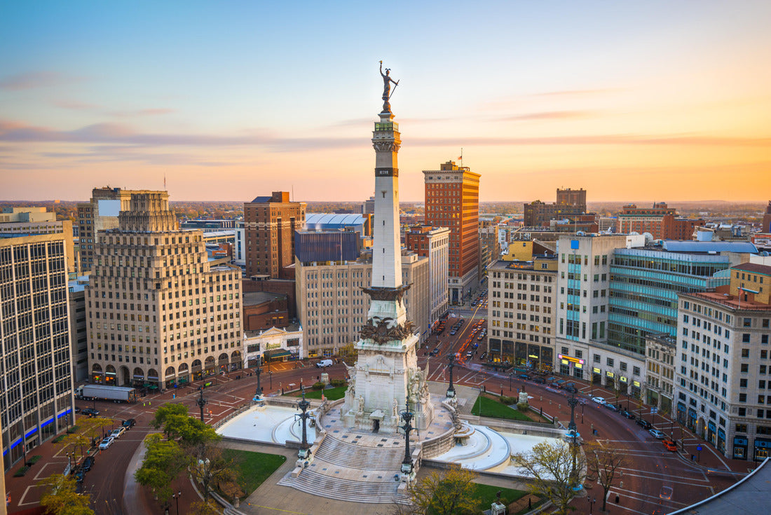 Noah Jigsaw Puzzle Indianapolis, Indiana, USA skyline over Monument Circle at dusk 2000 pieces