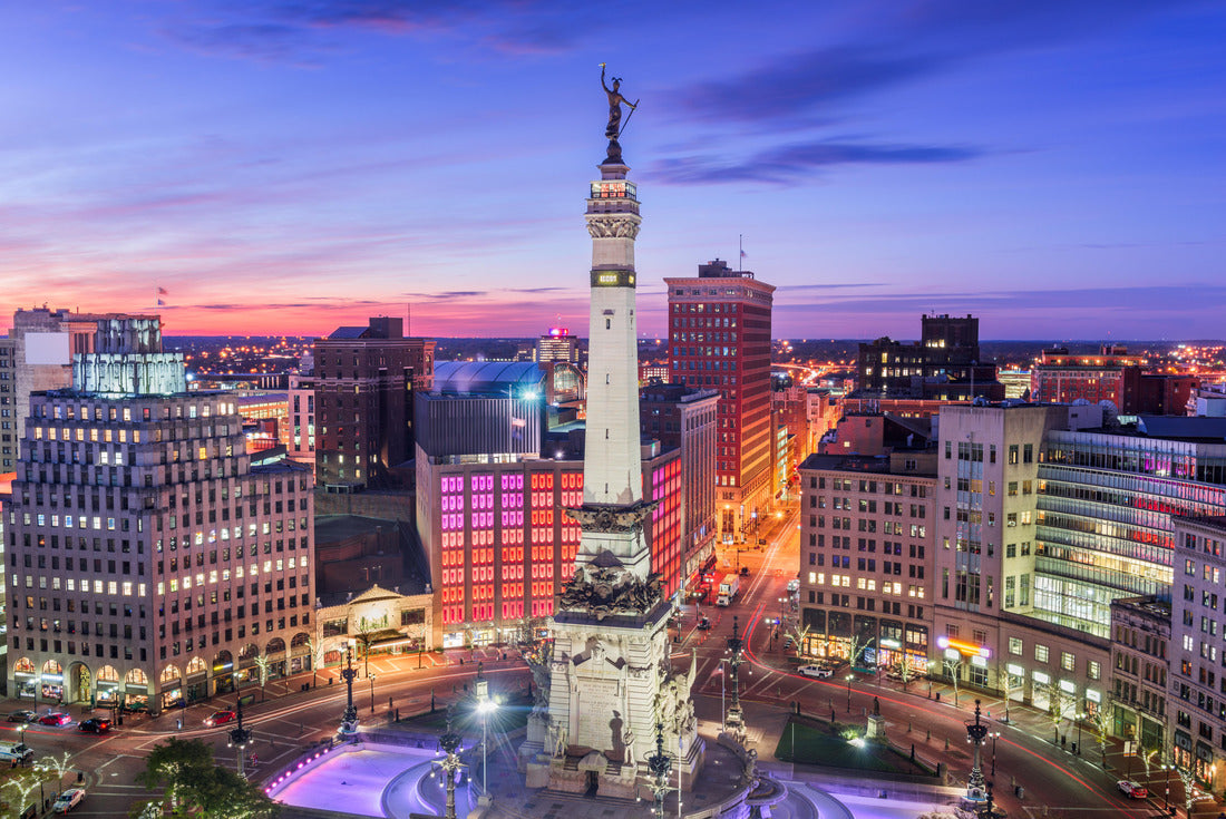 Noah Jigsaw Puzzle Indianapolis, Indiana, USA skyline over Monument Circle at dusk 2000 pieces