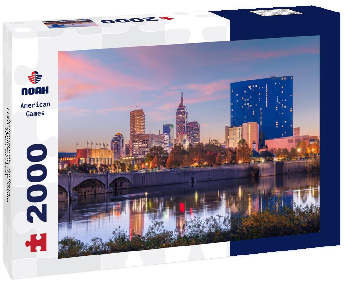 Noah Jigsaw Puzzle Indianapolis, Indiana, USA skyline on the White River at dusk 2000 pieces