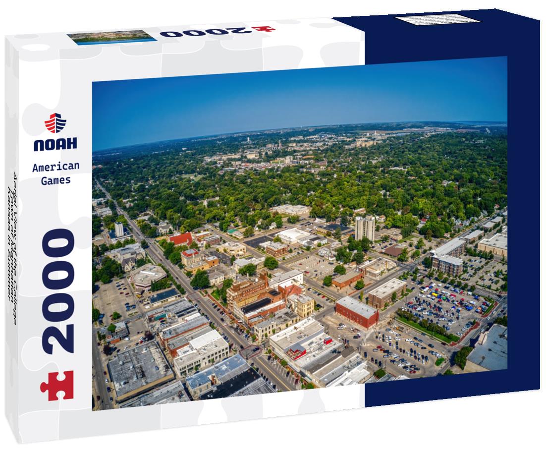 Noah Jigsaw Puzzle Aerial View of the College Town of Manhattan, Kansas in Summer 2000 pieces