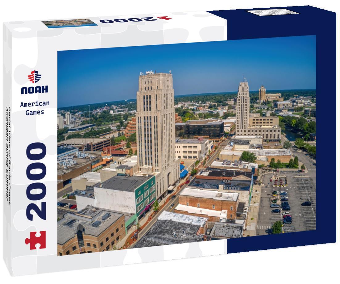 Noah Jigsaw Puzzle Aerial View of Battle Creek, Michigan during Summer 2000 pieces