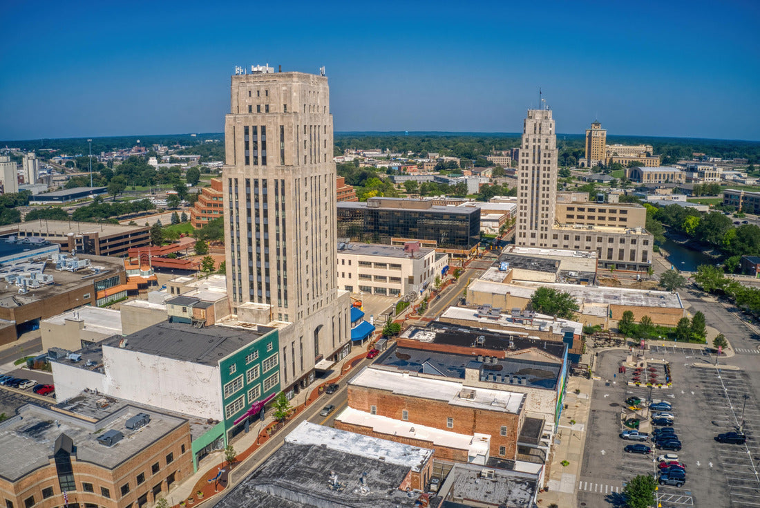 Noah Jigsaw Puzzle Aerial View of Battle Creek, Michigan during Summer 2000 pieces