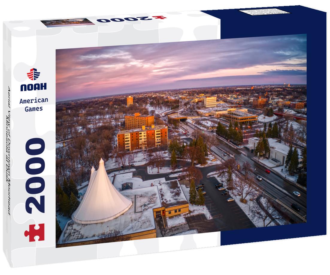 Noah Jigsaw Puzzle Aerial View of Downtown Moorhead, Minnesota at Dusk 2000 pieces