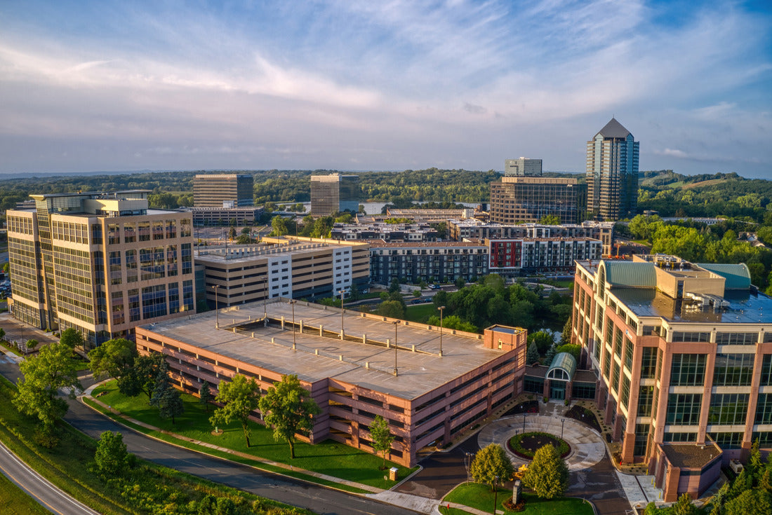Noah Jigsaw Puzzle Aerial View of the Business District of Edina, Minnesota at Sunrise 2000 pieces