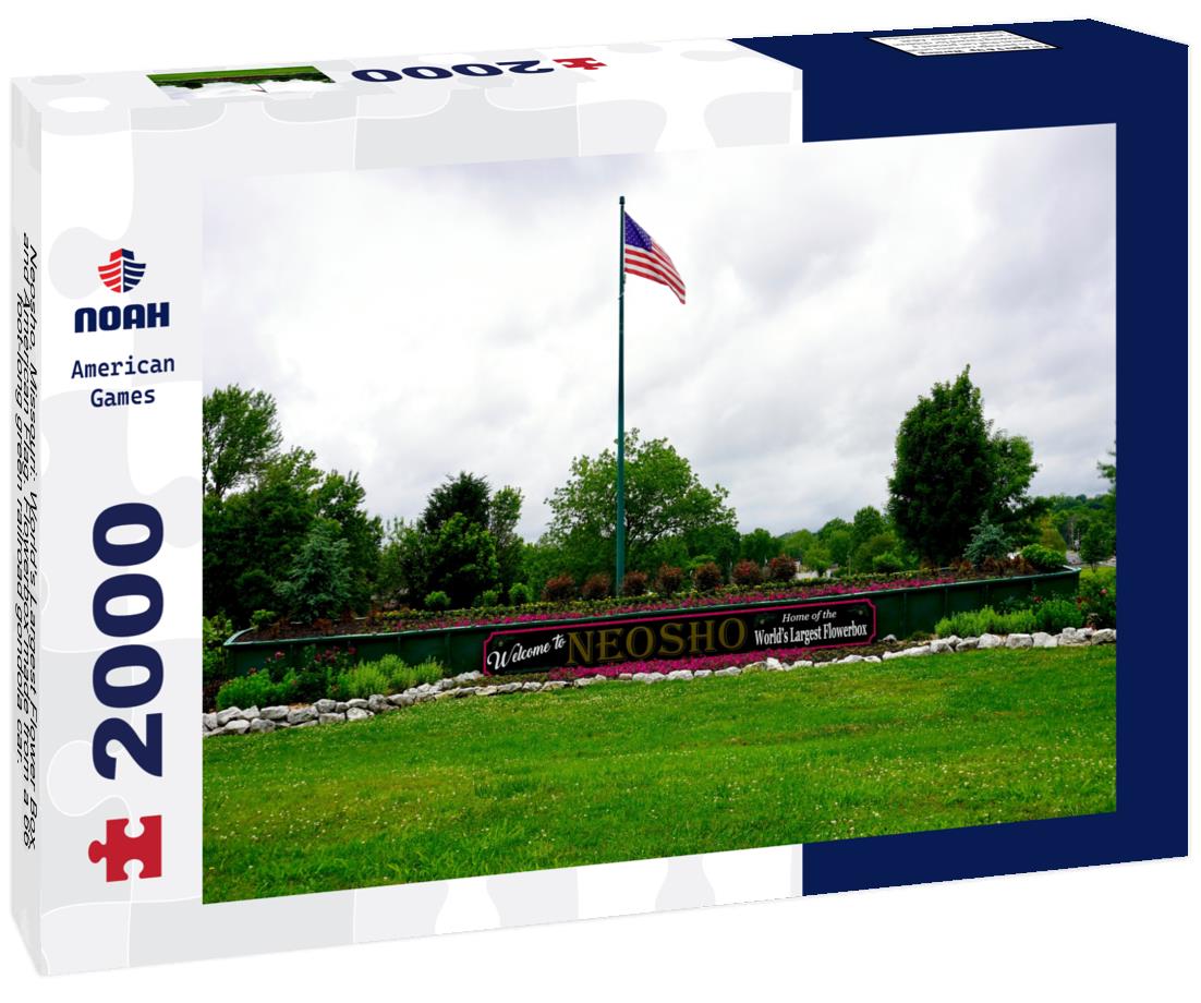 Noah Jigsaw Puzzle Neosho, Missouri: World's Largest Flower Box and American Flag 2000 pieces