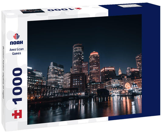 Noah Jigsaw Puzzle Boston harbor skyline at night 1000 pieces
