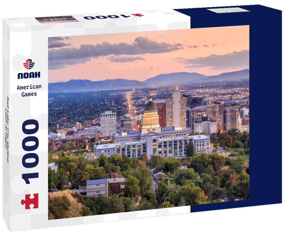 Noah Jigsaw Puzzle Salt Lake City skyline Utah at night 1000 pieces