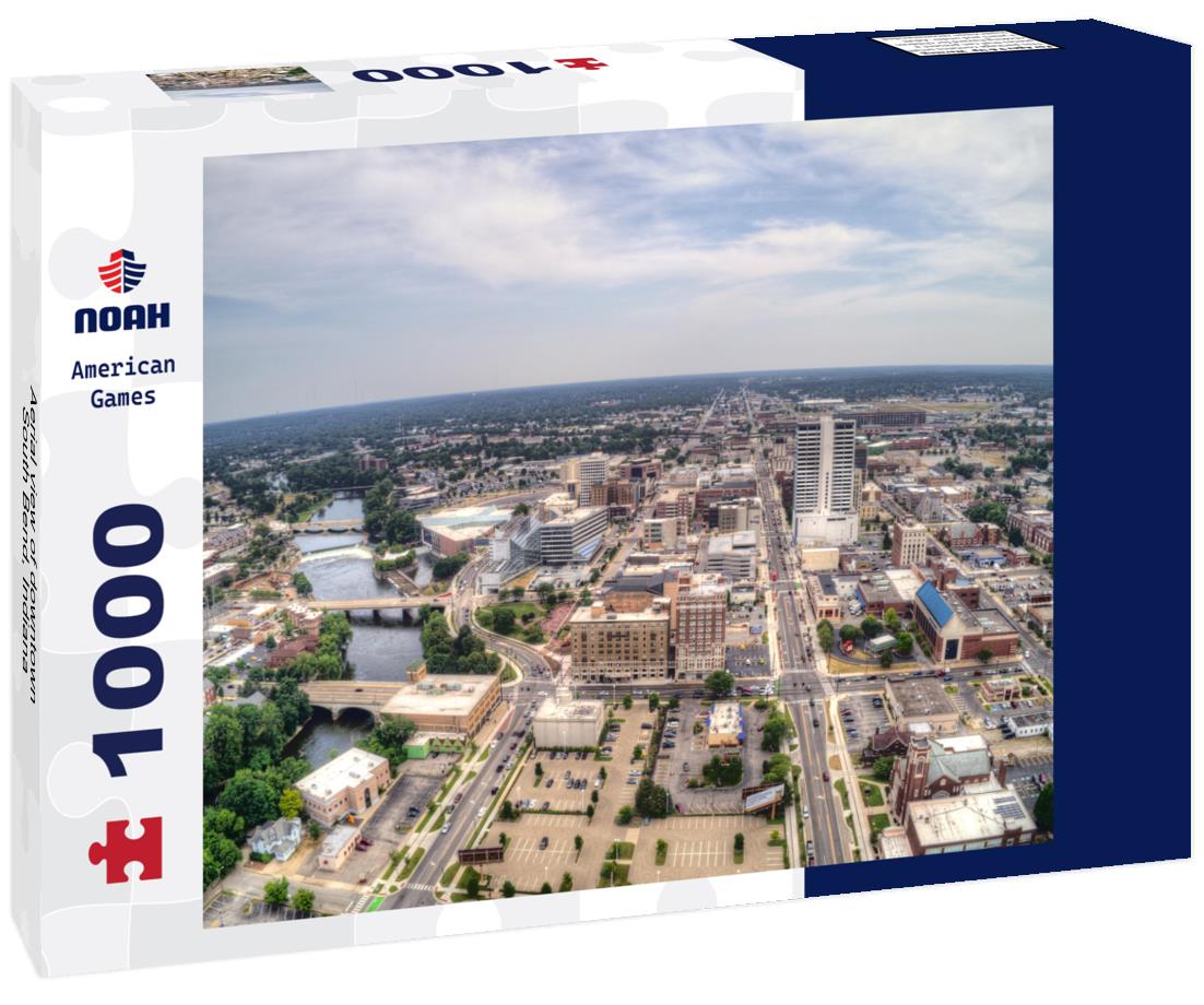 Noah Jigsaw Puzzle Aerial view of downtown South Bend, Indiana 1000 pieces