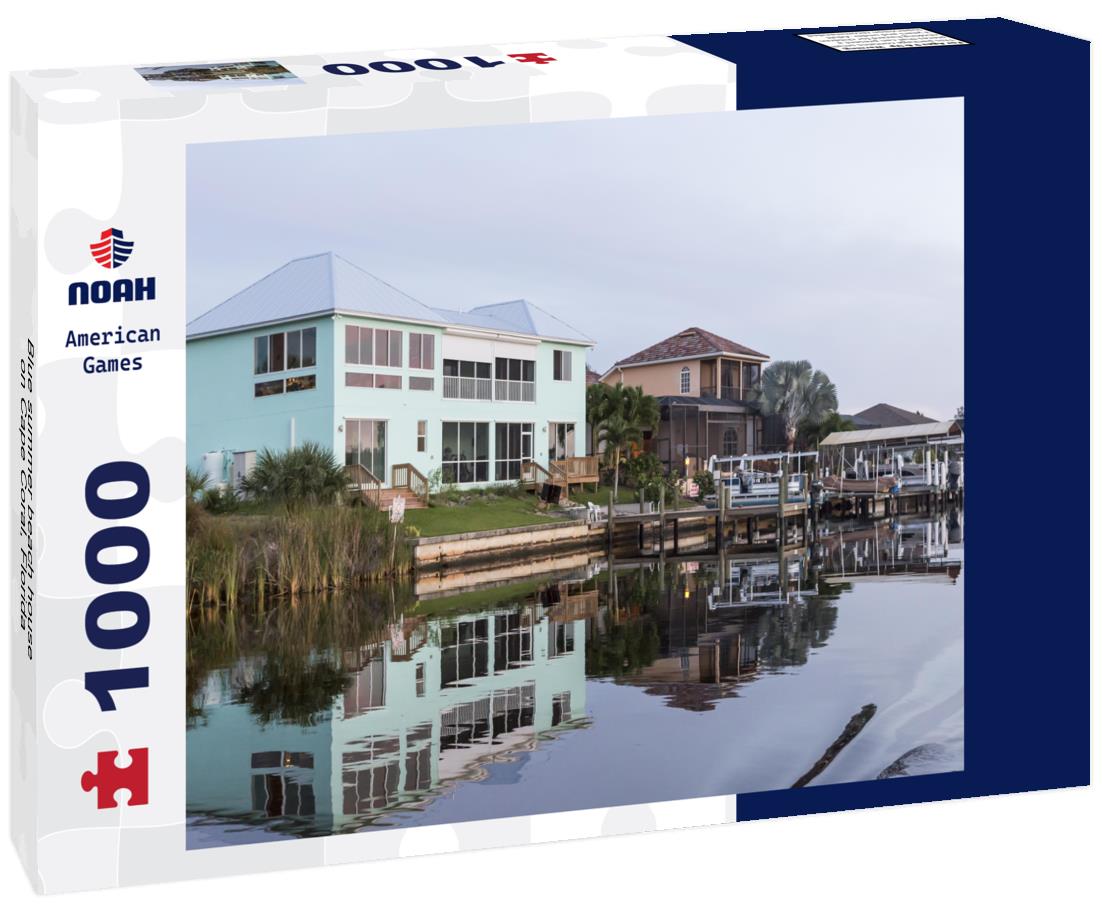 Noah Jigsaw Puzzle Blue summer beach house on Cape Coral, Florida 1000 pieces