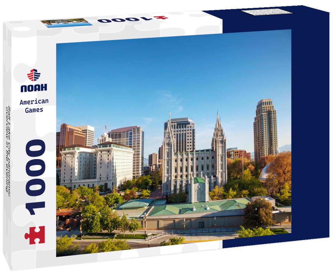 Noah Jigsaw Puzzle Salt Lake City panoramic overview in the evening 1000 pieces