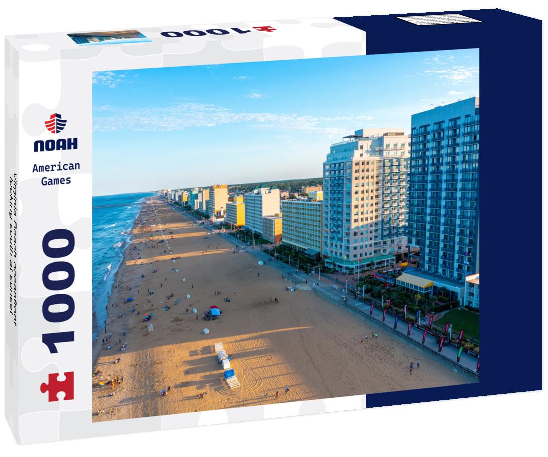 Noah Jigsaw Puzzle Virginia Beach oceanfront looking south at sunset 1000 pieces