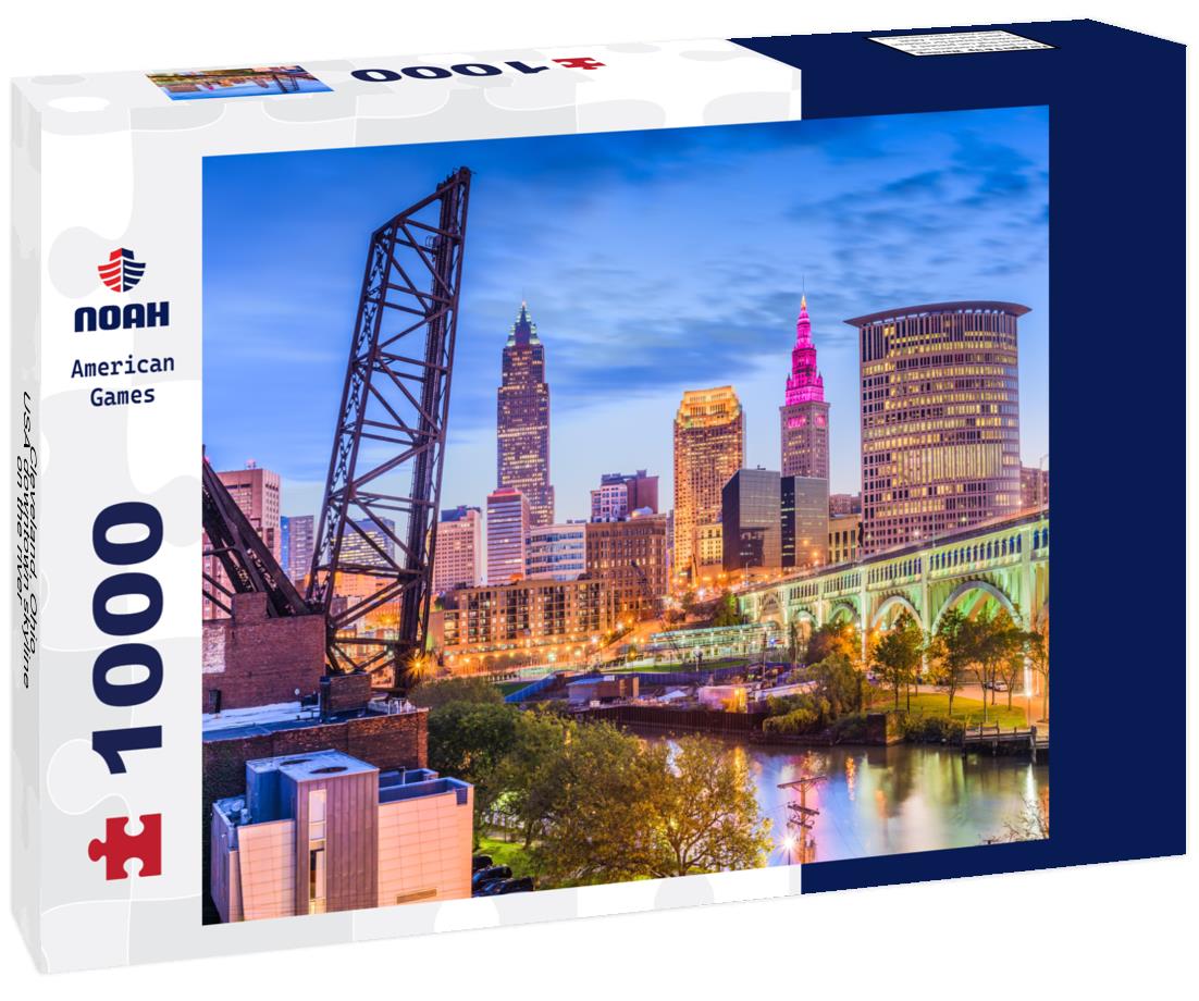 Noah Jigsaw Puzzle Cleveland, Ohio, USA downtown skyline on the river 1000 pieces