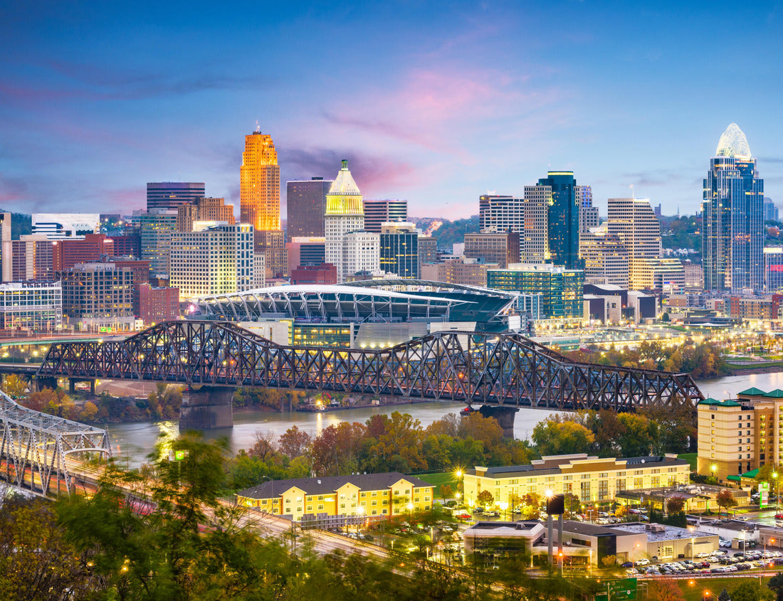 Noah Jigsaw Puzzle Cincinnati, Ohio, USA skyline on the river at dusk 1000 pieces