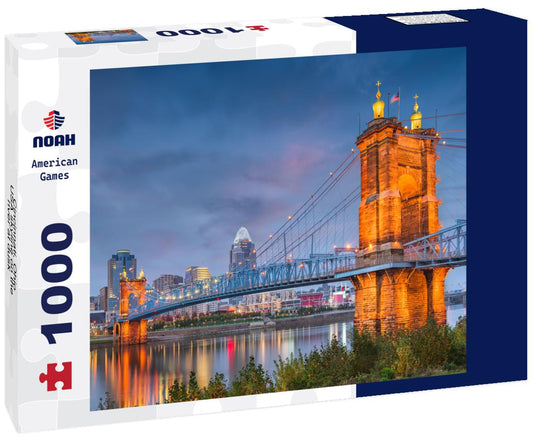 Noah Jigsaw Puzzle Cincinnati, Ohio, USA skyline on the river at dusk 1000 pieces