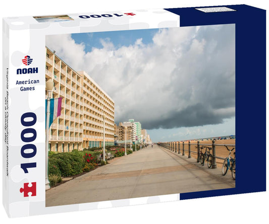 Noah Jigsaw Puzzle Virginia Beach Oceanfront Boardwalk on a cloudy day 1000 pieces