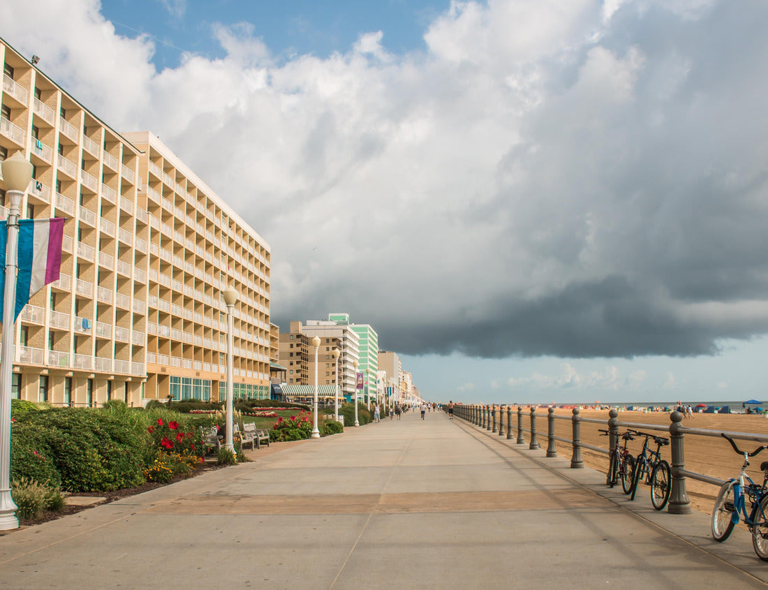 Noah Jigsaw Puzzle Virginia Beach Oceanfront Boardwalk on a cloudy day 1000 pieces